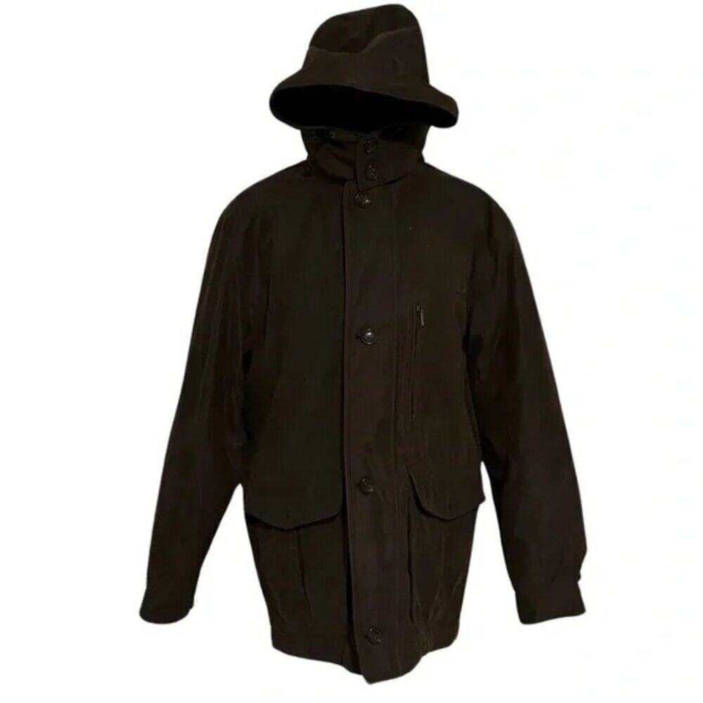London Fog Brown Heavy Hooded Coat – Size M